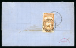 Stamp of United States » 1870-75 National Bank Note Co. and Continental Bank Note Co. Issues 1878 Entire from Boston to Peru with 1873 2c and 15c, franked on arrival with Peru 10c