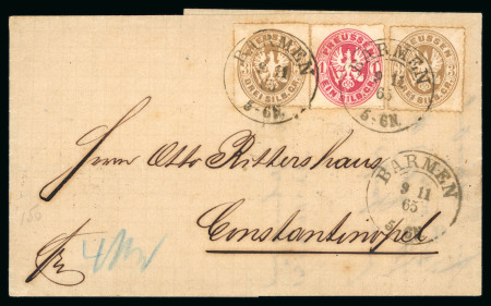 Stamp of German States » Prussia Prussia 1865 and 1867 covers to Constantinopel