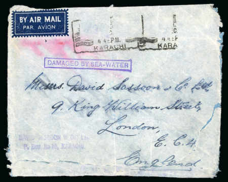 Stamp of India » Airmails 1930, "Flown Cover of Famous Pilot" Mrs. Victor Bruce, two covers with one Karachi-Jodhpur and other Karachi-Rangoon