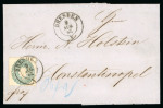Stamp of German States » Saxony 1867 5Ngr entire Dresden to Constantinople