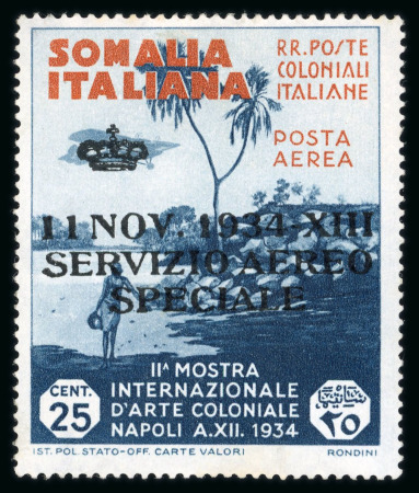 Stamp of Italy » Italian Colonies and Possessions » Somalia Somalia air mail post : 1934, Sassone Servizio Aero