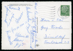 Stamp of Thematics 1957 (Dec 20) picture postcard signed by the West Germany players