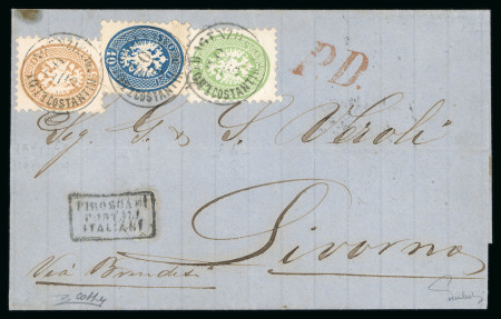 Stamp of Austria » Offices in the Turkish Empire 1868 (20/3) Brief nach Livorno