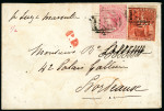 Stamp of Mauritius » 1858-62 Britannia Issues (SG 26-35) 1862 (5 Apr.) double rate envelope to Bordeaux, marked