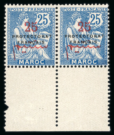 Stamp of Colonies françaises » Maroc Maroc : 1914, Y&T n° 44c variété S renversé en paire