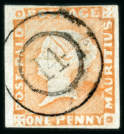 Stamp of Mauritius » 1848-59 Post Paid Issue » Worn Impressions (SG 16-22) 1d. red on greyish, worn Impressions, position 2, good