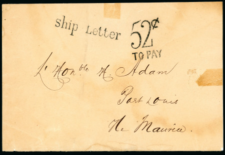 Stamp of Mauritius » Incoming Mail 1887 envelope to Port Louis, showing "ship Letter"
