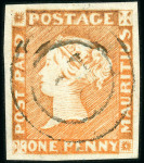 Stamp of Mauritius » 1848-59 Post Paid Issue » Intermediate Impressions (SG 10-15) 1d. dull vermilion on bluish paper, intermediate Impression,