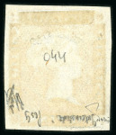 Stamp of Mauritius » 1848-59 Post Paid Issue » Intermediate Impressions (SG 10-15) 1d. dull vermilion on bluish paper, intermediate Impression,