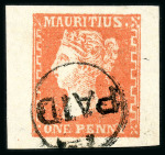 Stamp of Mauritius » 1859 Dardenne Issue (SG 41-44) 1859 Dardenne Issue 1d.deep vermilion, superb used,