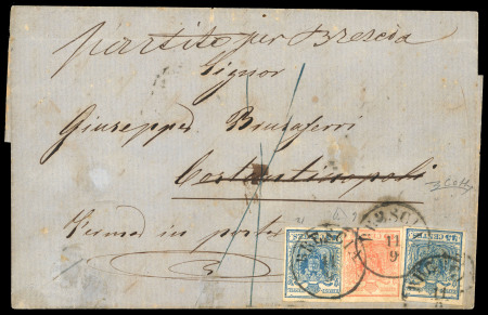 Stamp of Austria » Lombardy Venetia 1850er, Brief von Brescia nach Konstantinopel
