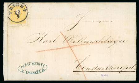 Stamp of Austria » 1859 Issue 1860er Jahre Brief von Triest nach Konstantinopel
