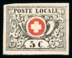 Stamp of Switzerland / Schweiz » "Waadt", "Neuenburg", "Winterthur" 1850, Waadt 5, Position 99, ungebraucht ohne Gummi