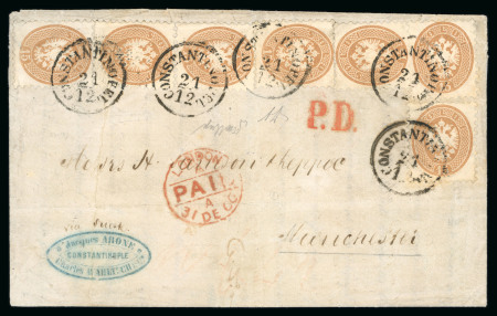 Stamp of Austria » Austrian Levant 1866 (21.12.) Brief von Konstantinopel nach Manchester