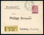 Stamp of Austria » Austrian Levant 1895 (27.1.) und 1896 (25.1.), zwei Einschreibebriefe von Konstantinopel
