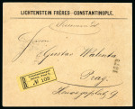 Stamp of Austria » Austrian Levant 1898 (8.11.) Einschreibenumschlag von Konstantinopel nach Prag