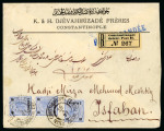 Stamp of Austria » Austrian Levant 1897-98 two envelopes to Isfahan, Persia