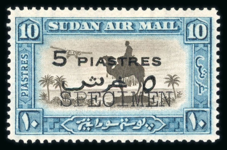 Stamp of Sudan 1938 Airmail surcharged set of 4 mint h.r. overprinted SPECIMEN