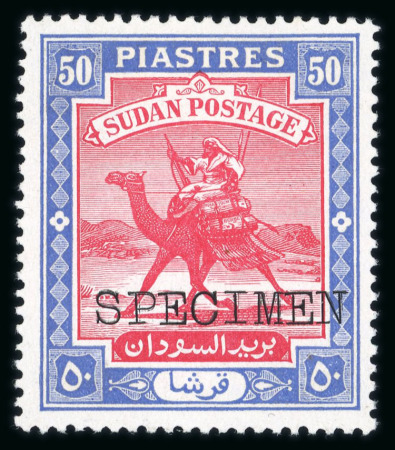 Stamp of Sudan 1948 Postman set of 16 to 50pi mint h.r. overprinted "SPECIMEN"