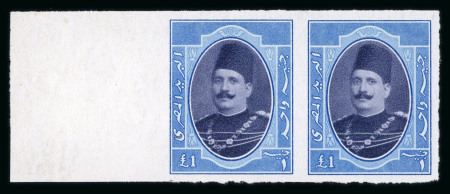 Stamp of Egypt » 1922-1936 King Fouad I Definitives » Issued Stamps 1923-34 King Fouad 1st Portrait Issue: £E1 Blue and