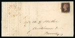 Stamp of Great Britain » 1840 1d Black and 1d Red plates 1a to 11 1840 (Jul 9) pre-printed lettersheet from Bridlington to Beverley (Yorkshire) with 1d black pl.1a OD with four margins