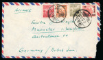 Stamp of China » People's Republic of China 1950 (21.8.) airmail envelope to Germany bearing a mixed issue franking that includes $20,000 on $10,000 Harvester and Ox