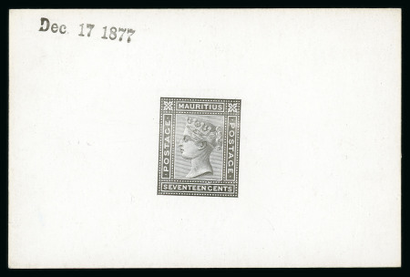 Stamp of Mauritius » 1879-80 De La Rue Watermark CC (SG 92-100) 1883-94 17c. master die proof in black on white glazed