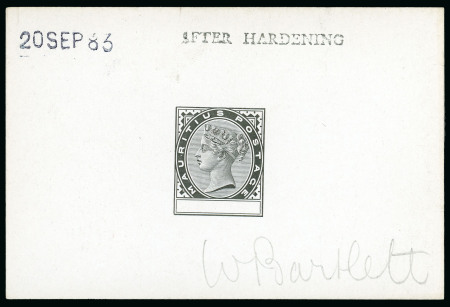 Stamp of Mauritius » 1883-94 De La Rue Watermark CA (SG 101-111) 1883-94 De La Rue master die proof with blank value tablet
