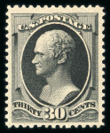 Stamp of United States » 1879-93 Bank Notes Issue -American Bank Note 1881, Hamilton 30c full black (190) intense shade and