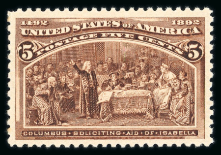 Stamp of United States » 1893 Columbus Issue 1893, Columbus with Isabella 5c (234) chocolate shade