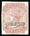 Stamp of Mauritius » 1879-80 De La Rue Watermark CC (SG 92-100) 1879-80 2c. Venetian red, 38c. bright purple and 2r