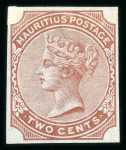 Stamp of Mauritius » 1879-80 De La Rue Watermark CC (SG 92-100) 1879-80 2c. to 2r 50c. set of nine imperforate imprimaturs,