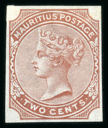 Stamp of Mauritius » 1879-80 De La Rue Watermark CC (SG 92-100) 1879-80 2c. to 2r 50c. set of nine imperforate imprimaturs,