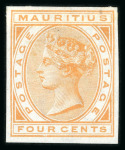 Stamp of Mauritius » 1879-80 De La Rue Watermark CC (SG 92-100) 1879-80 2c. to 2r 50c. set of nine imperforate imprimaturs,