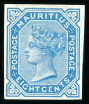 Stamp of Mauritius » 1879-80 De La Rue Watermark CC (SG 92-100) 1879-80 2c. to 2r 50c. set of nine imperforate imprimaturs,