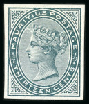 Stamp of Mauritius » 1879-80 De La Rue Watermark CC (SG 92-100) 1879-80 2c. to 2r 50c. set of nine imperforate imprimaturs,