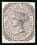 Stamp of Mauritius » 1879-80 De La Rue Watermark CC (SG 92-100) 1879-80 2c. to 2r 50c. set of nine imperforate imprimaturs,