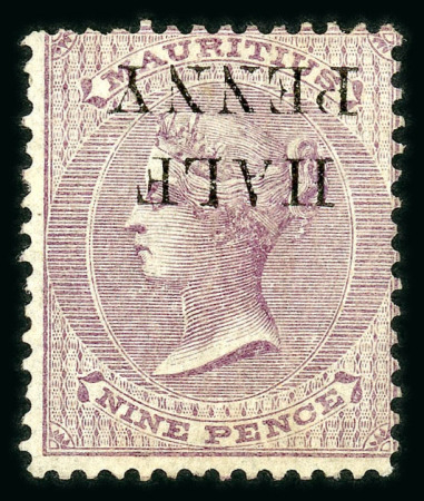 Stamp of Mauritius » 1876-78 Surcharges (SG 76-91) 1876 "HALF PENY" on 9d. dull purple (type 11), Variety