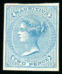 Stamp of Mauritius » 1860-72 De La Rue Issues (SG 46-72) 1863-72 1d. brown, 2d. bright blue, 4d. rose, 6d. blue-green, 10d. maroon, 1/- yellow imperforate imprimaturs