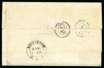 Stamp of Mauritius » 1860-72 De La Rue Issues (SG 46-72) 1860-63 4d. rose on 1860 (Apr 7) outer wrapper to Nantes, France, used on the first day of issue