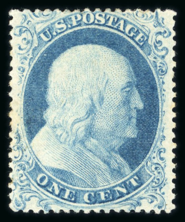 Stamp of United States » 1857-61 Issue 1857, Washington 1c blue, mint hinged original gum