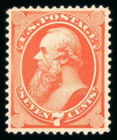 Stamp of United States » 1870-75 National Bank Note Co. and Continental Bank Note Co. Issues 1873, Stanton 7c orange vermillion shade (160) fine
