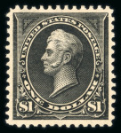 Stamp of United States » 1894-98 Bureau Issues 1897, Perry 1$ black shade (276) fine stamp hinged