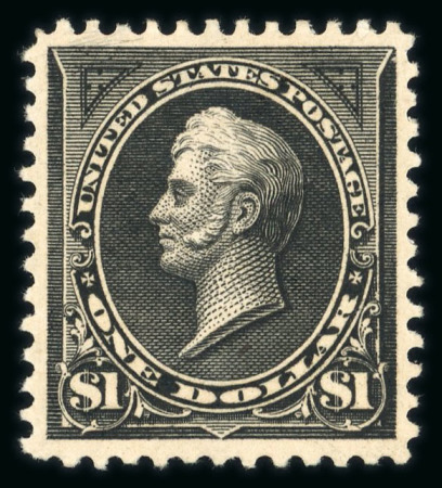 Stamp of United States » 1894-98 Bureau Issues 1897, Perry 1$ black shade (276) fine stamp hinged