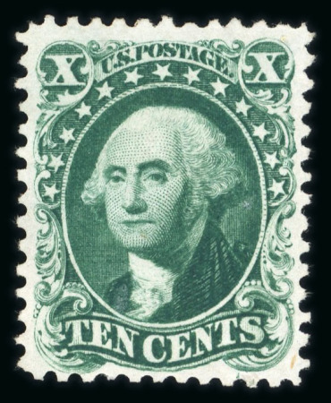 Stamp of United States » 1875 Reprints of the 1857-61 Issue   1875, Washington 10c blue green shade, reprint Scott