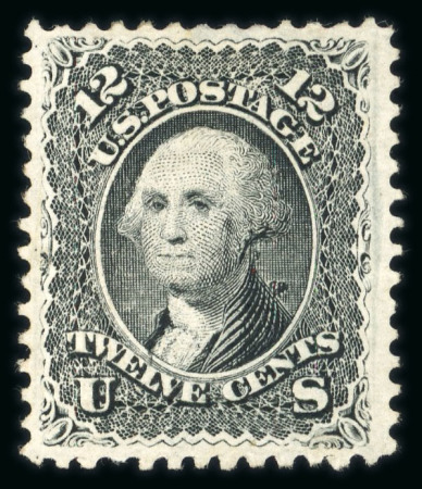 Stamp of United States » 1867 Grill Issue 1868, Washington 12c black shade "E" grill unused no gum