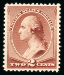 Stamp of United States » 1879-93 Bank Notes Issue -American Bank Note 1885, Washington 2c pale red brown shade (211B) never