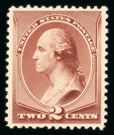 Stamp of United States » 1879-93 Bank Notes Issue -American Bank Note 1885, Washington 2c pale red brown shade (211B) never