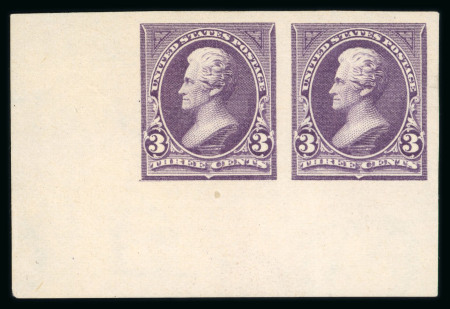 Stamp of United States » 1894-98 Bureau Issues 1895, Jackson 3c purple (268a) imperforate bottom left