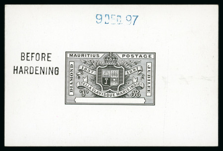 Stamp of Mauritius » 1883-91 Surcharges, Arms & Jubilee Issues (SG 112-35, 137) 1898 Diamond Jubilee, Complete design with blank value tablet in black on glazed card